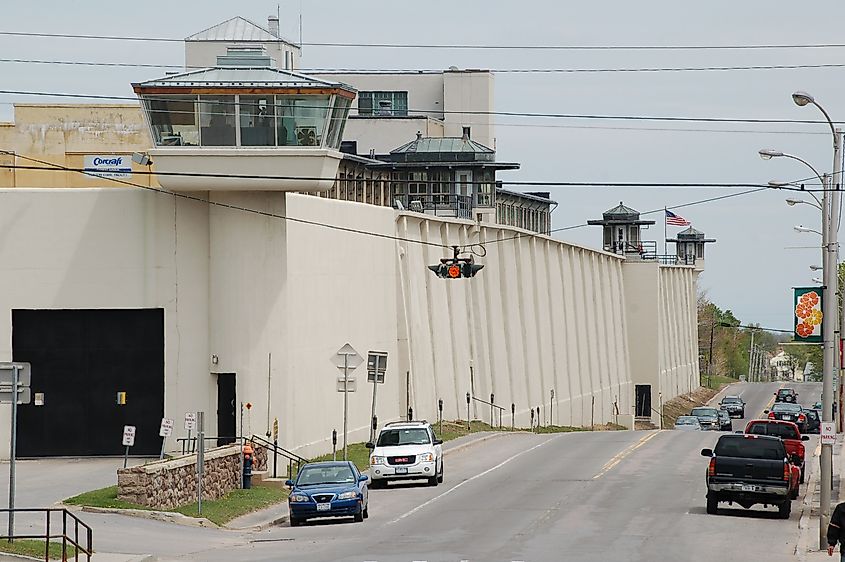 Clinton correctional facility, outer perimeter as seen from Cook Street, Dannemora, New York