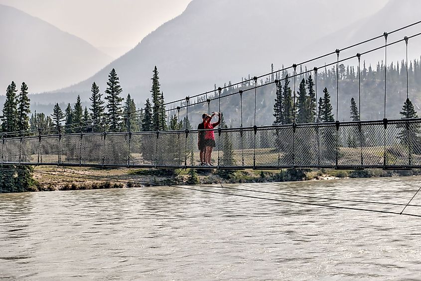 a bridge crossing the South Saskatchewan River