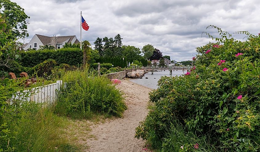 Rhode Island Wickford Village coastal scene.