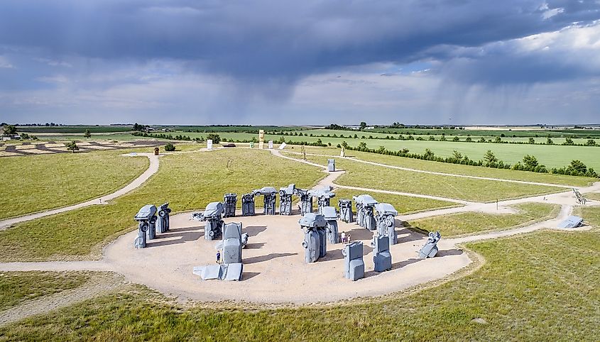 The Carhenge car sculpture near Alliance, Nebraska.