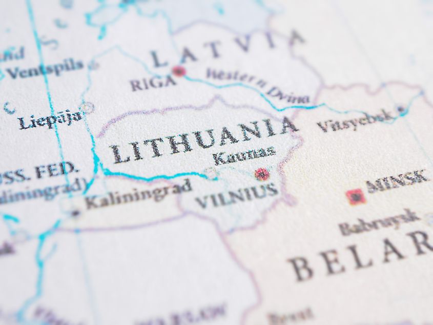 Global view featuring Lithuania.