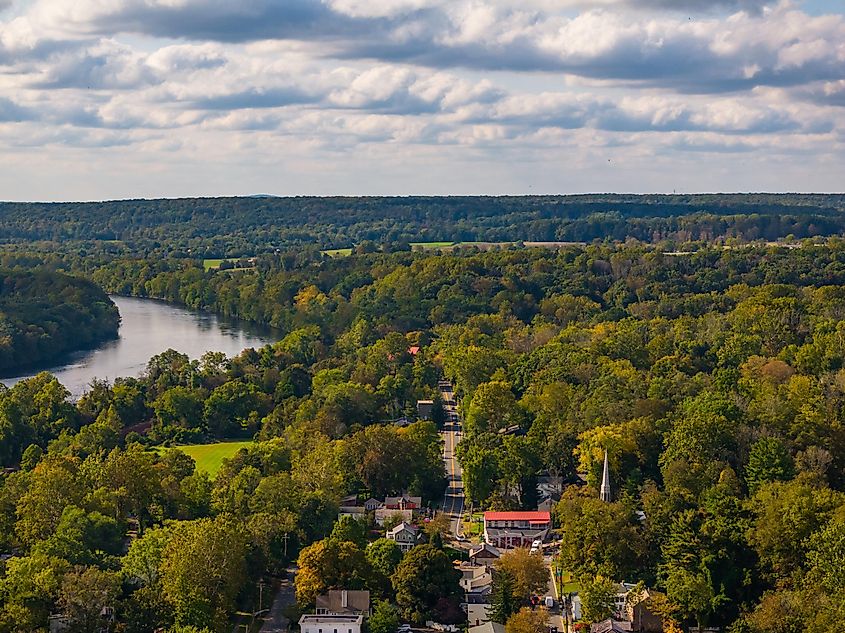 Aerial view of Stockton, New Jersey.