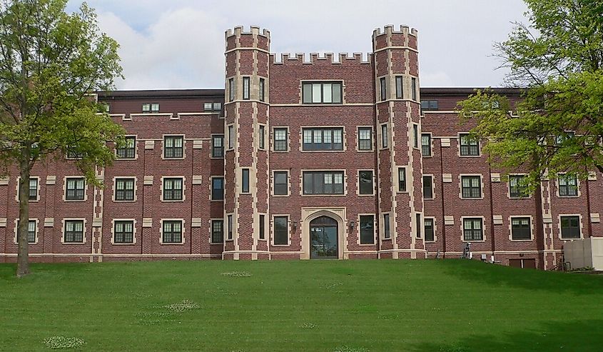 Smith Hall, Doane College, Crete, Nebraska; seen from the west, from Boswell Ave.