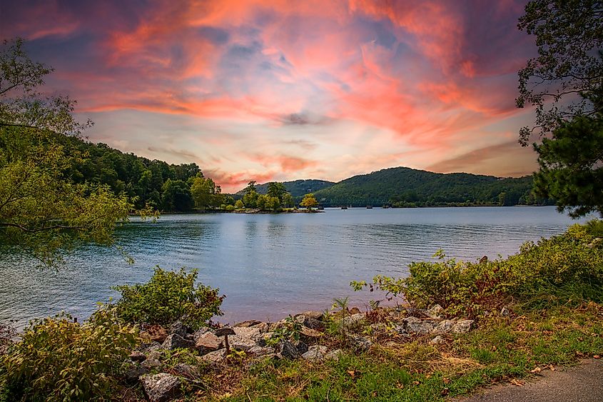 Lake Allatoona at Red Top Mountain State Park in Acworth, Georgia.