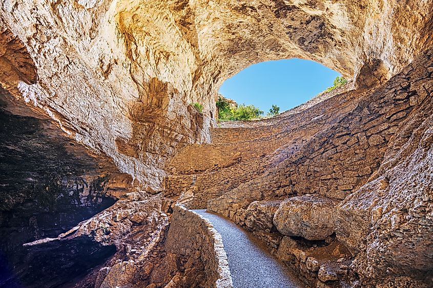 Carlsbad Caverns National Park, New Mexico, at the entrance.