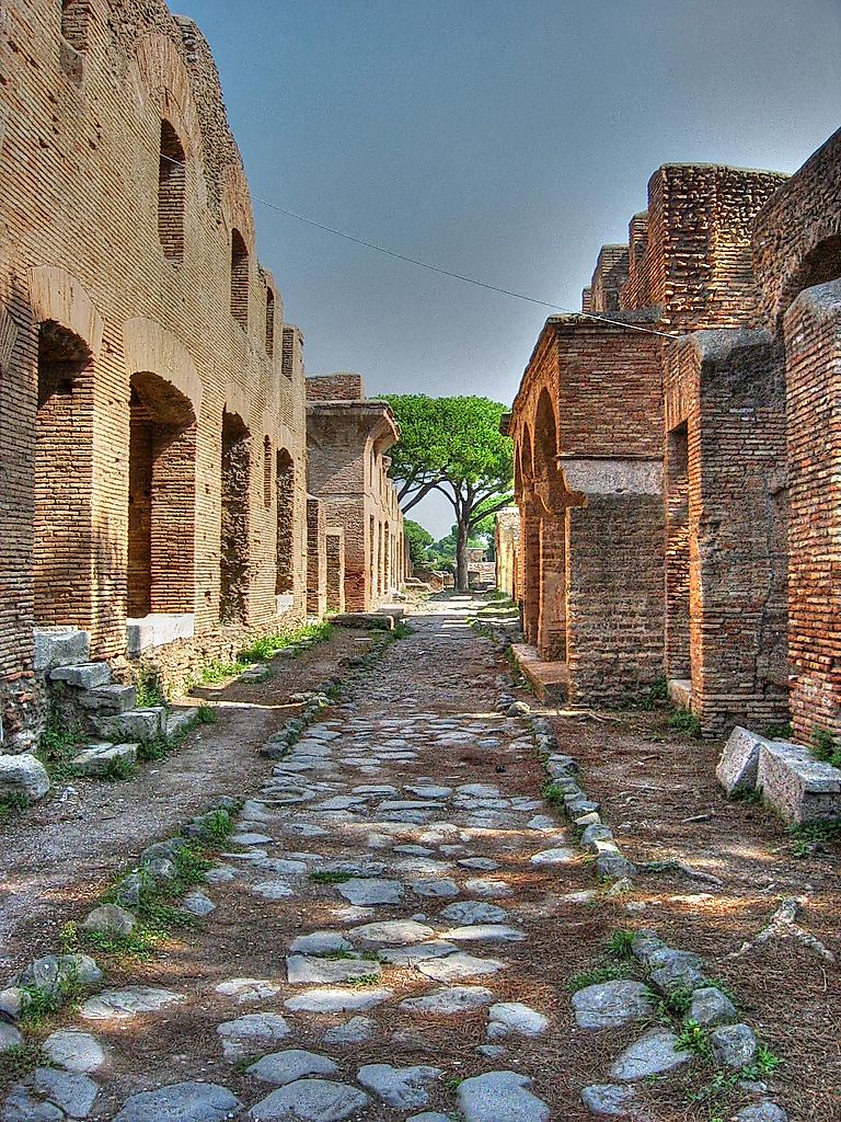 An insula dating from the early 2nd century AD in the Roman port town of Ostia Antica
