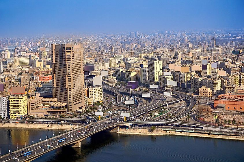 The 6th October Bridge over the Nile in Cairo, Egypt.