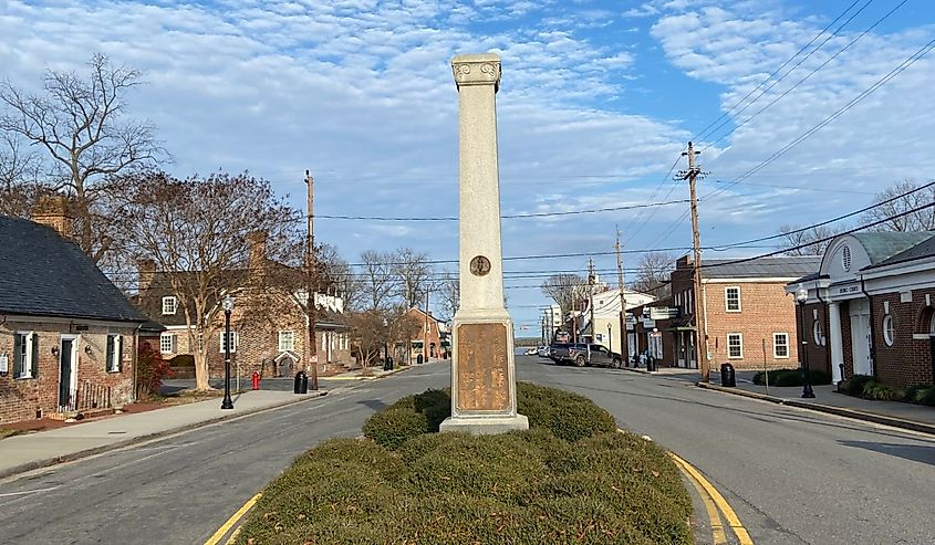 The old downtown area of town of Tappahannock in Essex County, Virginia.