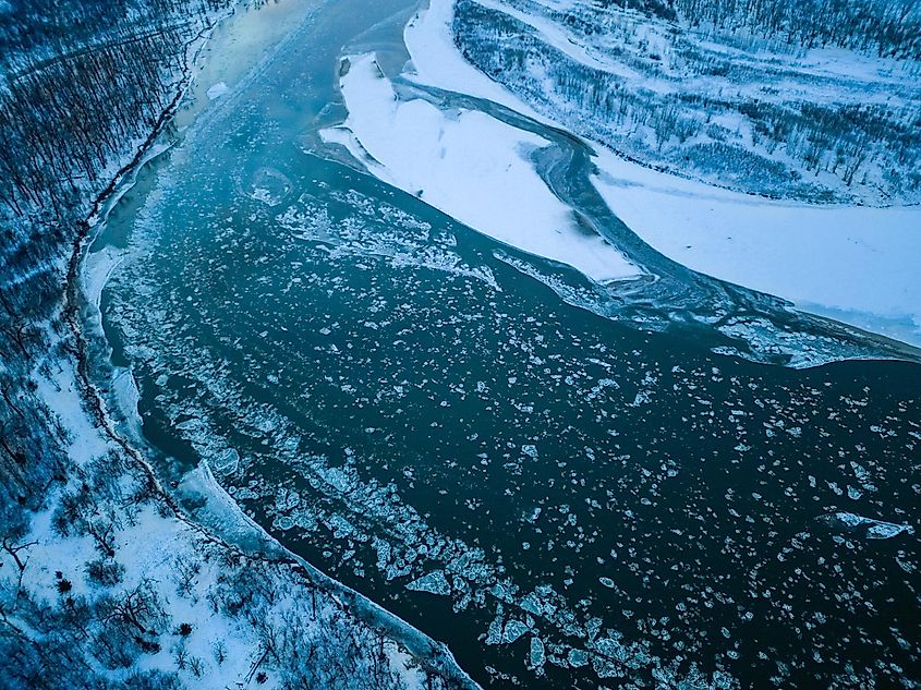 Winter On The Missouri River, North Dakota