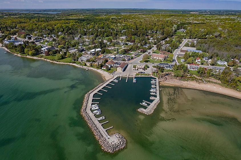 Baileys Harbor Marina on Lake Michigan is located in Door County, Wisconsin.