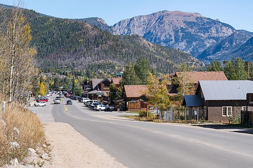 Grand Avenue entering the town of Grand Lake, Colorado