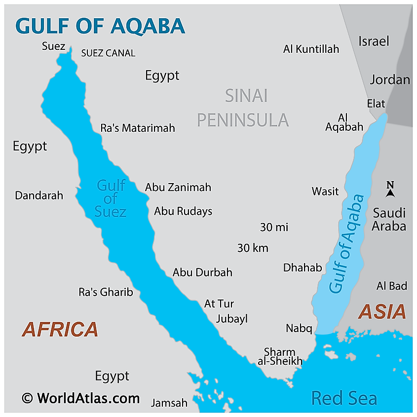 Gulf Of Aqaba - WorldAtlas