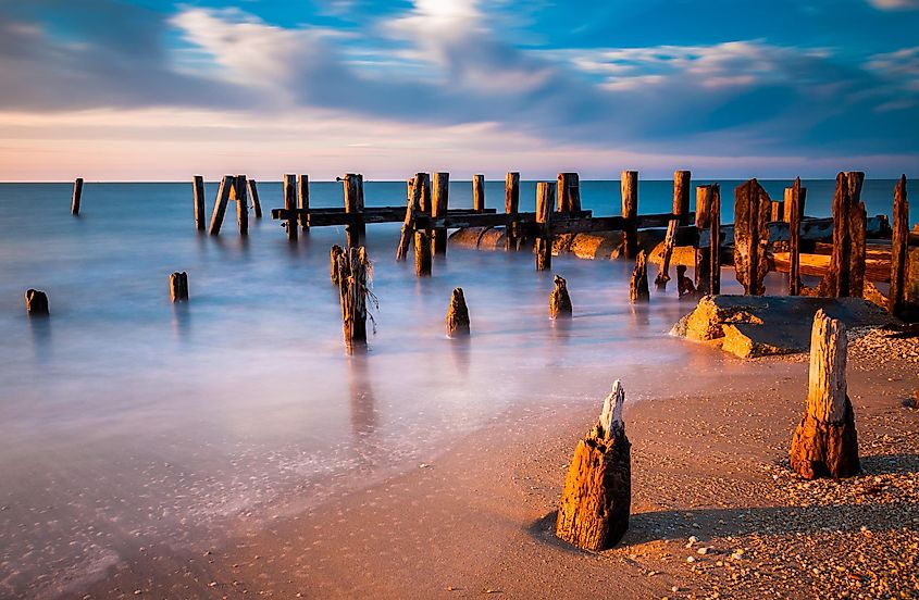 A scenic beach near West Cape May in New Jersey.