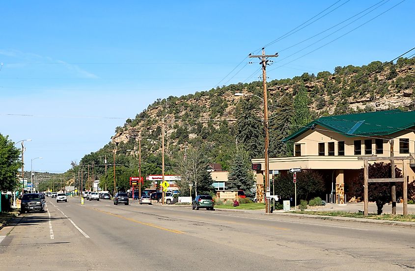 Main Street in Dolores, Colorado.