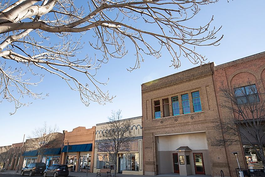 Morning light shines on historic downtown Clarkdale. Editorial credit: Matt Gush / Shutterstock.com