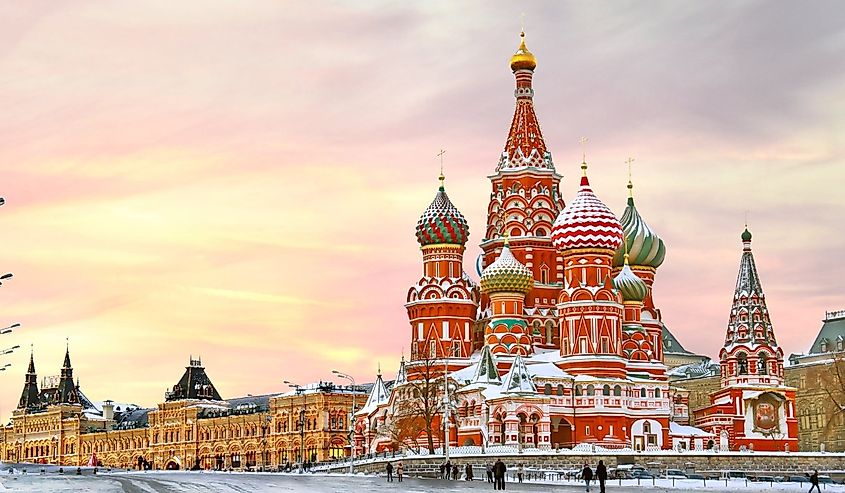 Russia's Red Square with St. Basils Cathedral