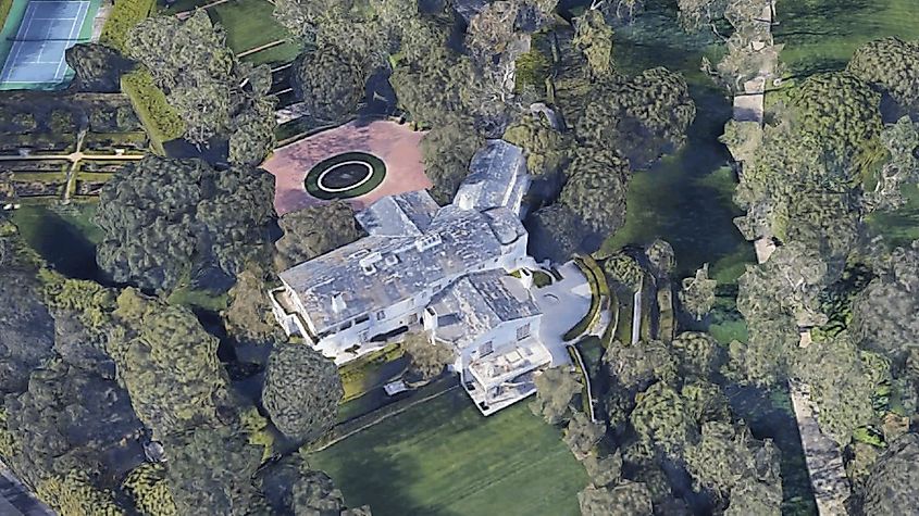 The Warner Estate gardens and main house in Beverly Hills