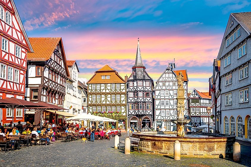 Old city of Fritzlar, Hessen, Germany.