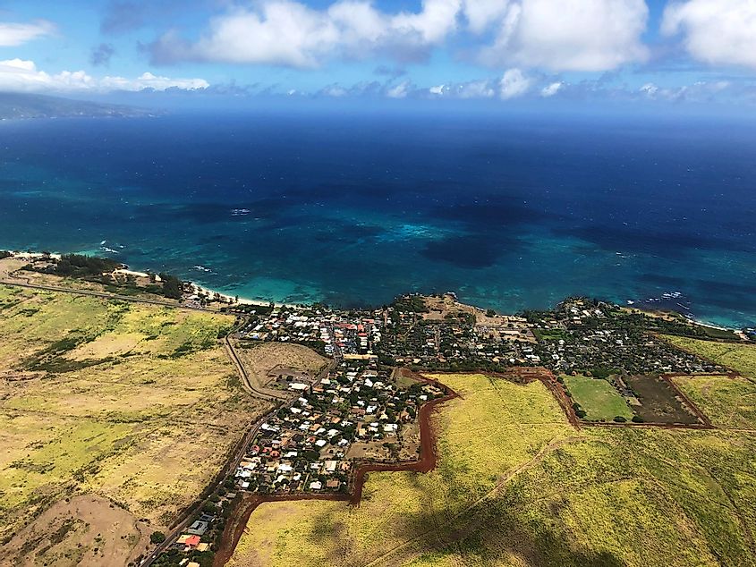 Maui from above near the town of Paia