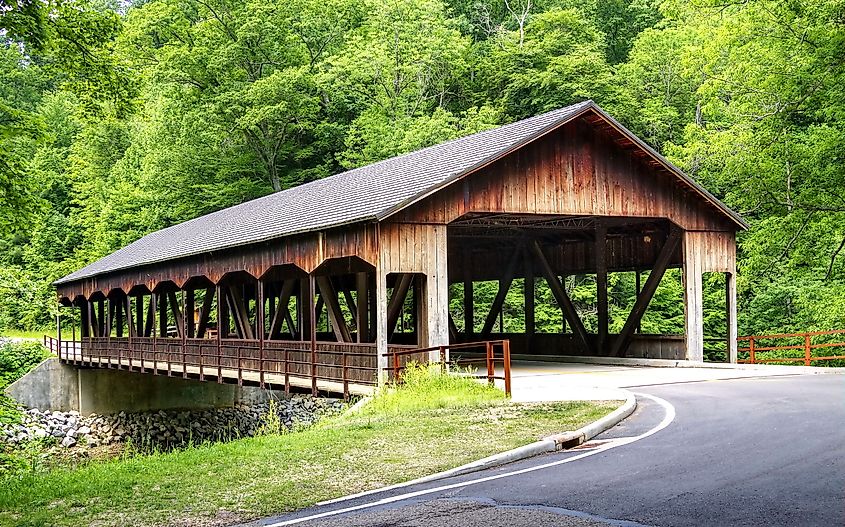 Mohican Covered Bridge in the Mohican State Park, Ohio.