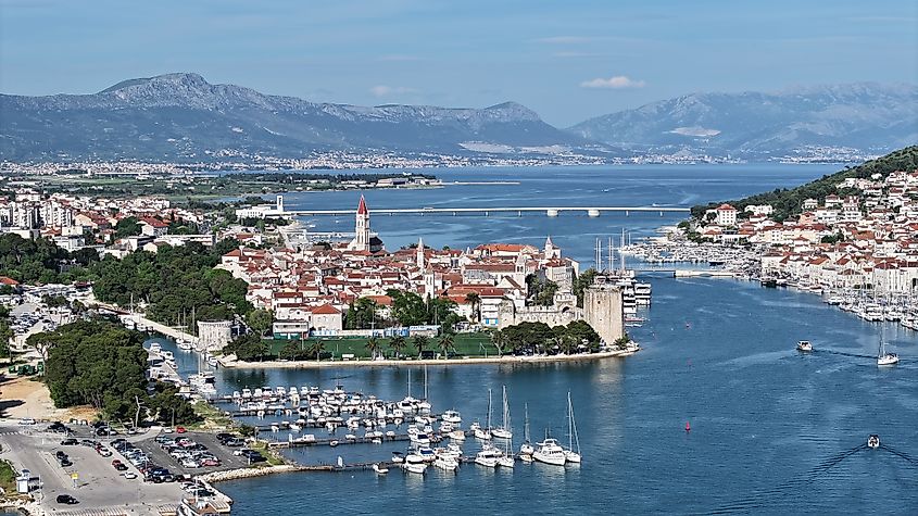 Aerial view of Trogir, Croatia.