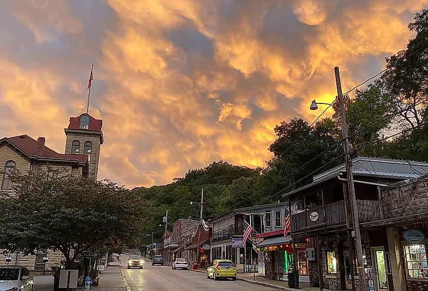 Main Street in downtown Eureka Springs, Arkansas.