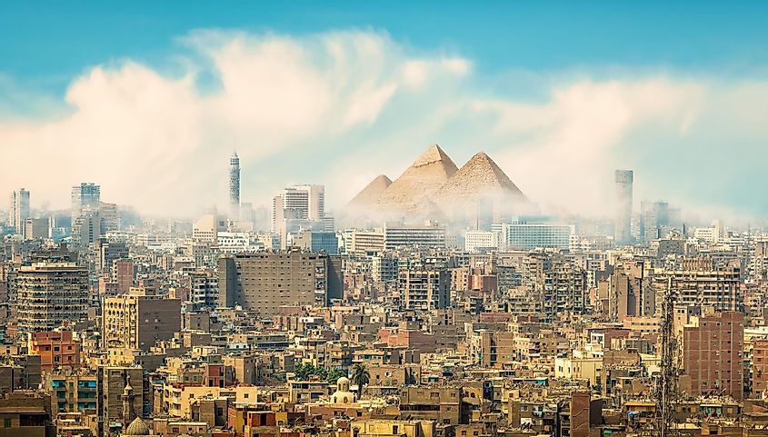 Panorama of the city of Cairo in Egypt