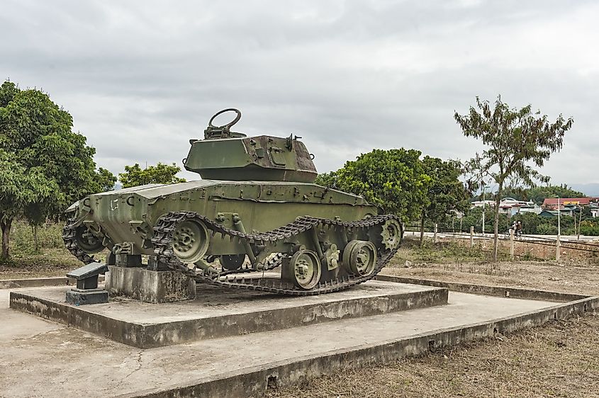 An old French tank from the Indochina War.