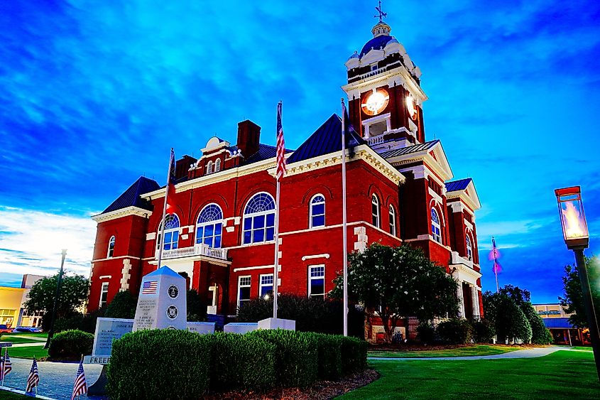 The Monroe County Courthouse in Forsyth, Georgia.