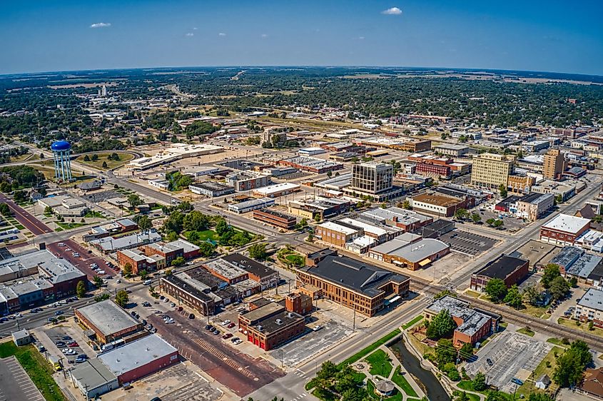 Aerial view of Hutchinson, Kansas.