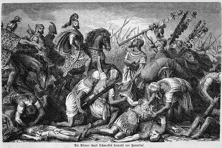 Hannibal at the Battle of Cannae, 19th-century illustration by Heinrich Leutemann.