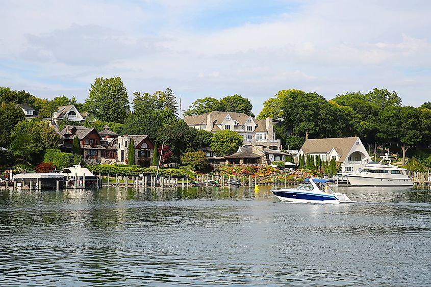 The beautiful waterfront in Charlevoix, Michigan