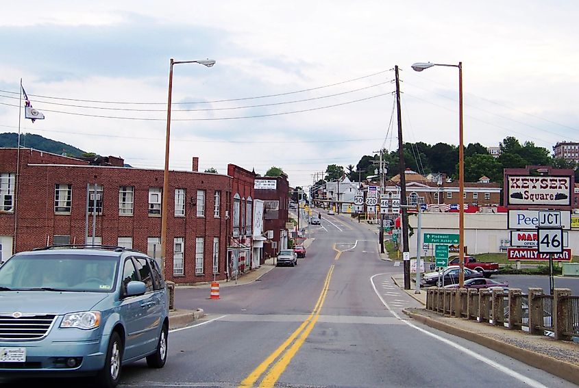 Street view in Keyser, West Virginia.