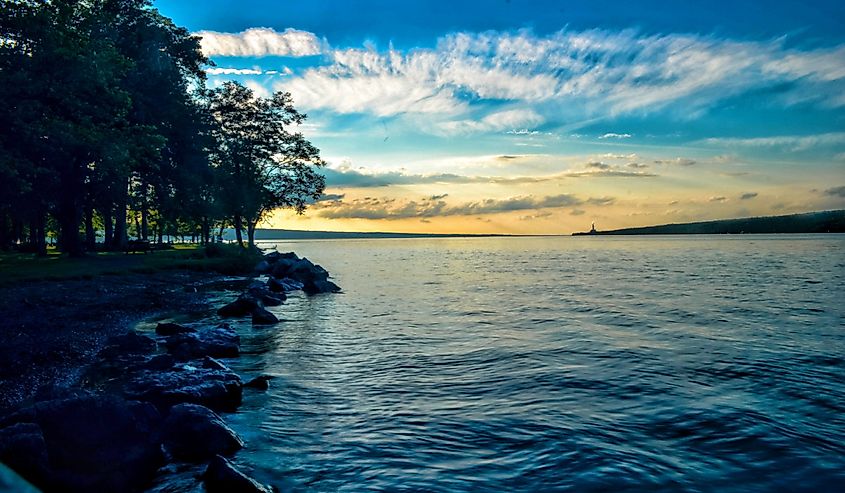 Sunset on Cayuga Lake in Ithaca, New York