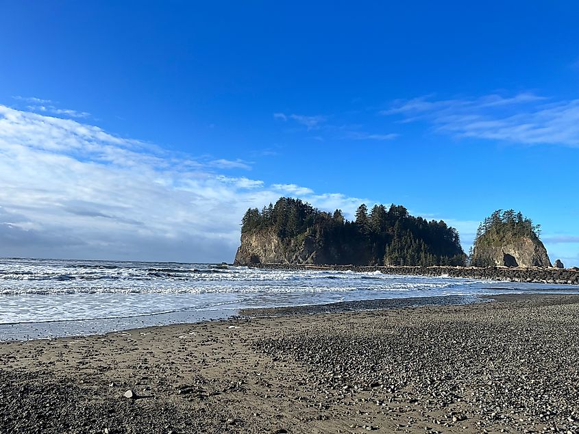 The coastline in the town of Forks, Washington.