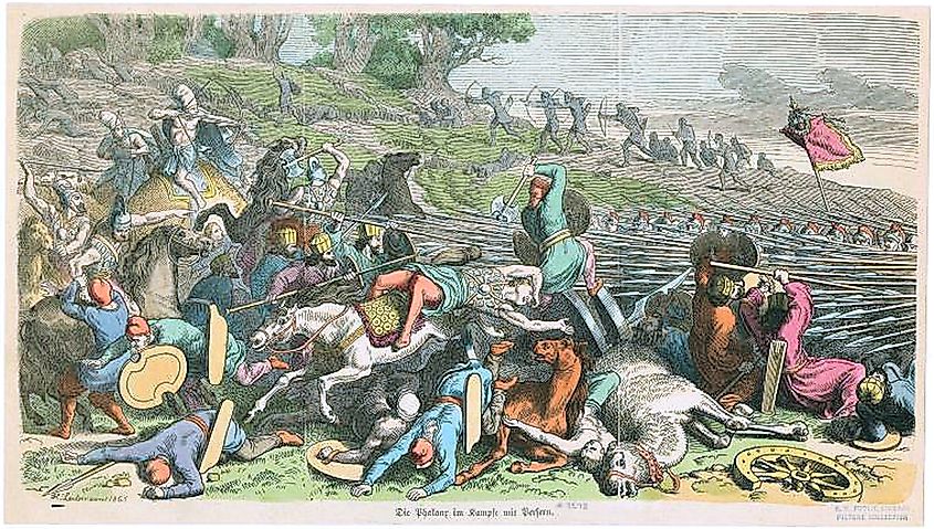 Greek phalanx against Achaemenid troops