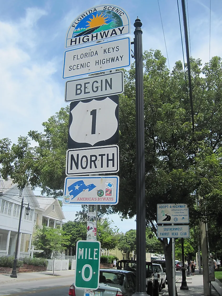 U.S. Highway 1 in Key West, Florida