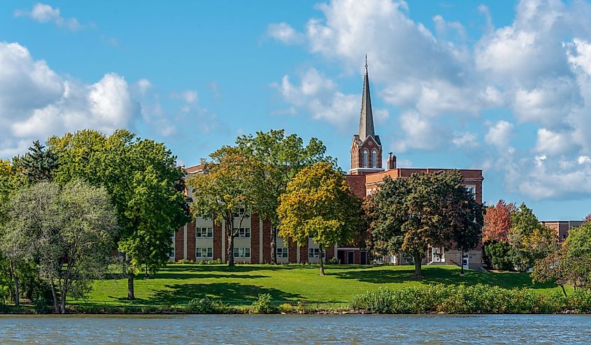 St. Norbert College on the Fox River at De Pere, Wisconsin