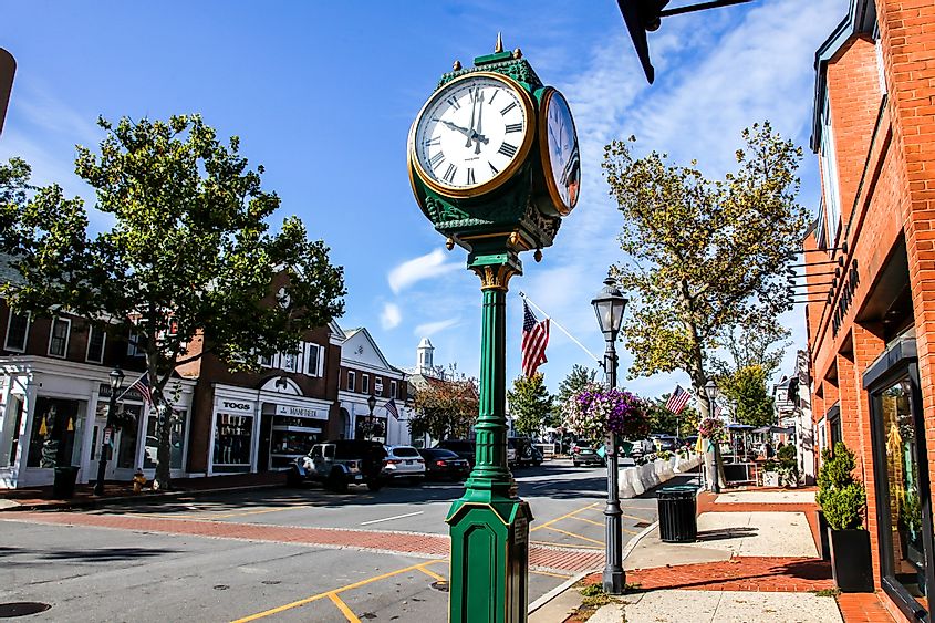 Downtown New Canaan, Connecticut.