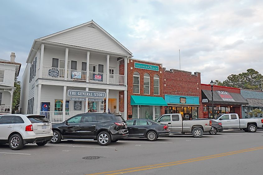 Businesses on Front Street in downtown Beaufort, NC