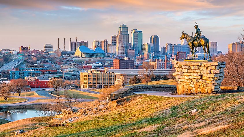 The Scout overlooking(108 years old statue) in downtown Kansas City