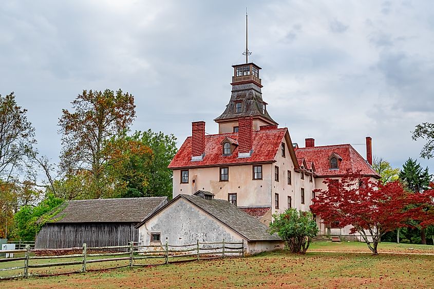 historic mansion in Batsto Village is located in Wharton State Forest in Southern New Jersey. United States.