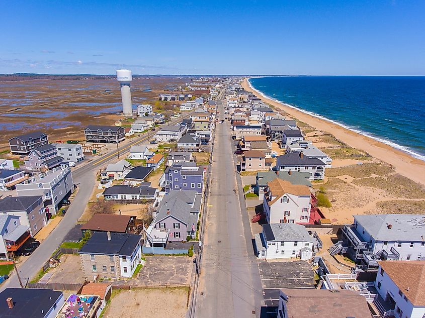 Aerial view of Salisbury, Massachusetts.