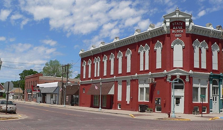 Northwest corner of 4th Avenue and Webster Street in Red Cloud, Nebraska.