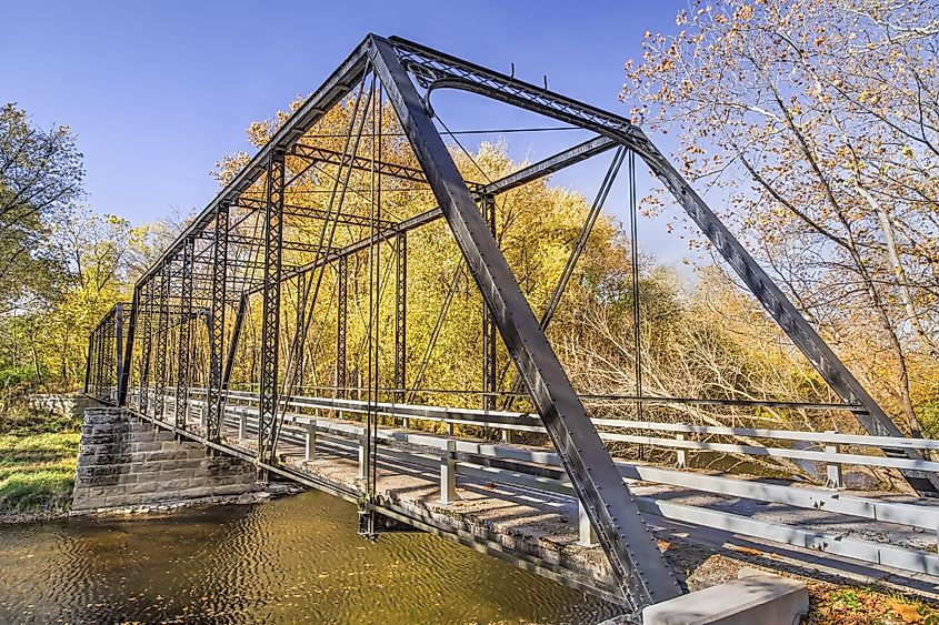 Steel bridge across Sugar Creek in Johnson County