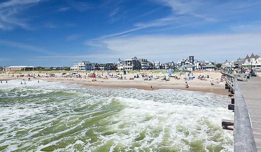 The beach in Ocean Grove, a small beach town New Jersey