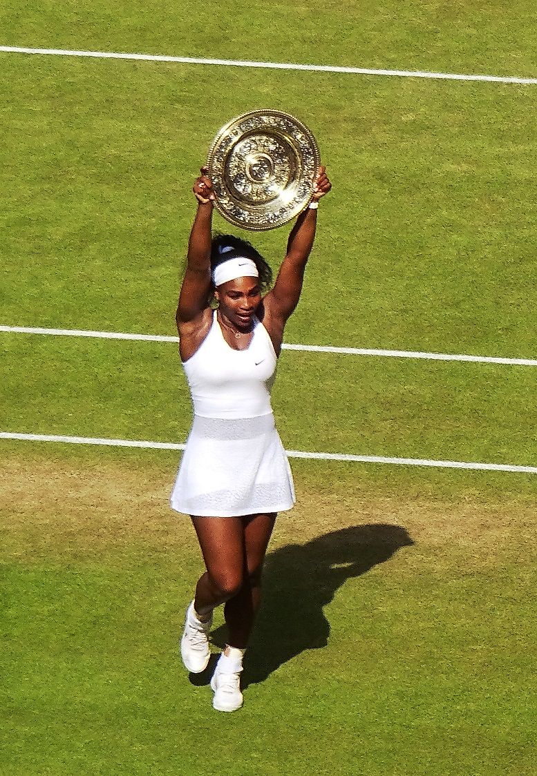 2015 Serena Williams tennis season. In Wikipedia. https://en.wikipedia.org/wiki/2015_Serena_Williams_tennis_season Azilko, CC BY-SA 4.0 <https://creativecommons.org/licenses/by-sa/4.0>, via Wikimedia Commons https://upload.wikimedia.org/wikipedia/commons/a/a5/Serena_Williams_won_her_6th_Wimbledon.JPG https://commons.wikimedia.org/wiki/File:Serena_Williams_won_her_6th_Wimbledon.JPG