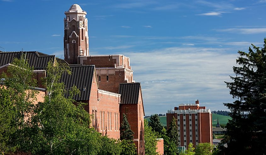 Beautiful buildings on the University of Idaho campus in Moscow, Idaho