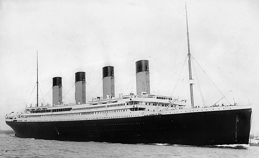 MS Titanic departing Southampton on 10 April 1912.