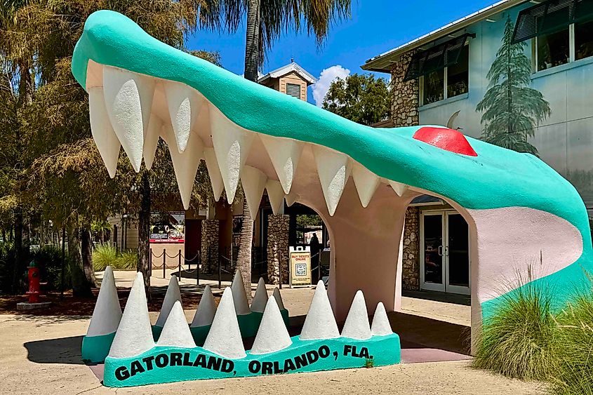 Gatorland's iconic alligator head entrance Image credit Bryan Dearsley